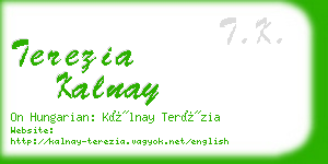 terezia kalnay business card